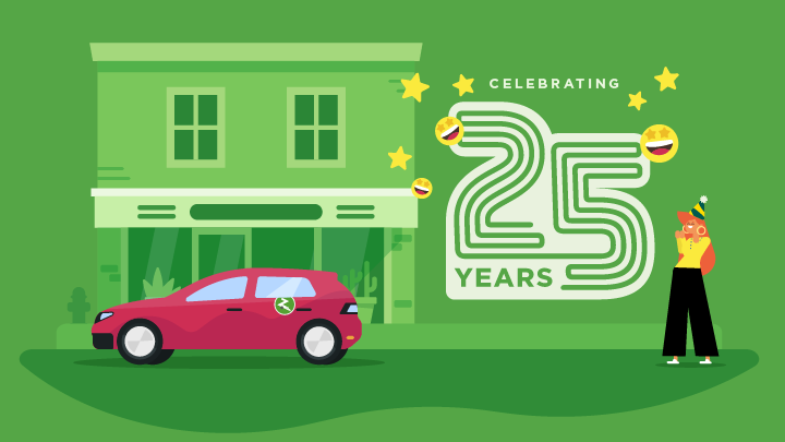 Zipcar 25th anniversary logo animation