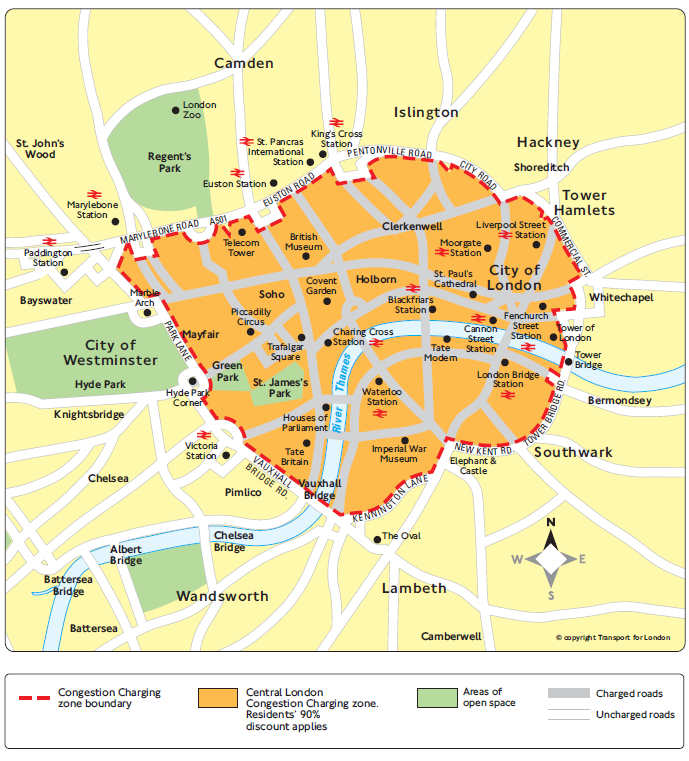 Congestion Zone In London Map Congestion Charge, Ulez & Dartford Crossing Charge | Zipcar