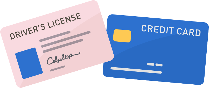 drivers license and credit card icons