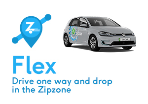 zipcar flex drive one way and drop in the zipzone