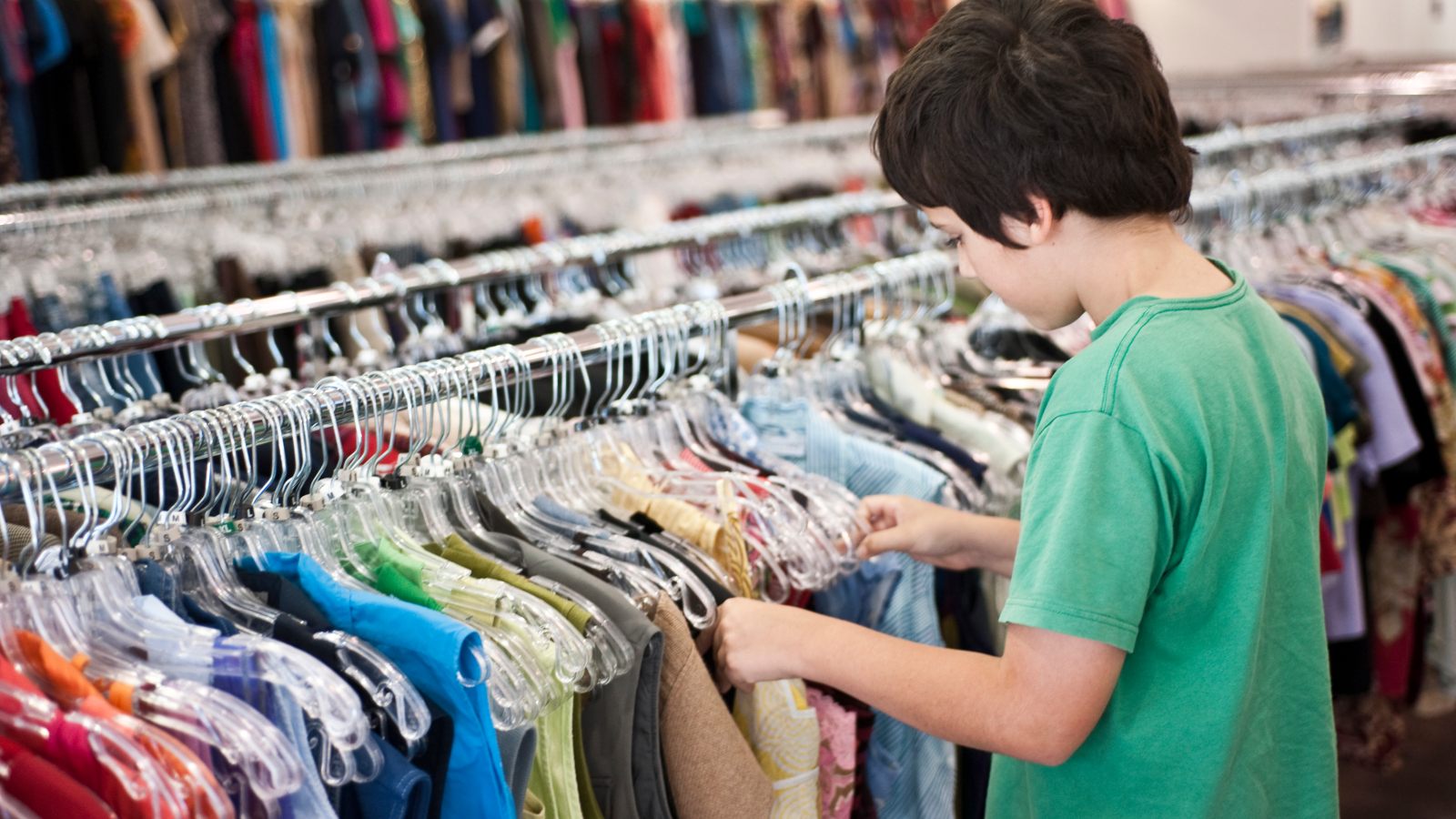 charity shop shopping for kids clothes