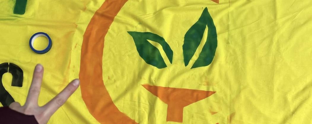 Flag with the California Institute of Technology PB logo